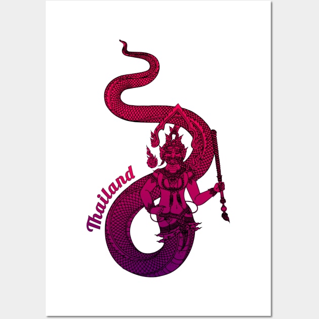 Thailand Naga – Figure Of Spiritual Good Fortune T-Shirt Wall Art by VintCam